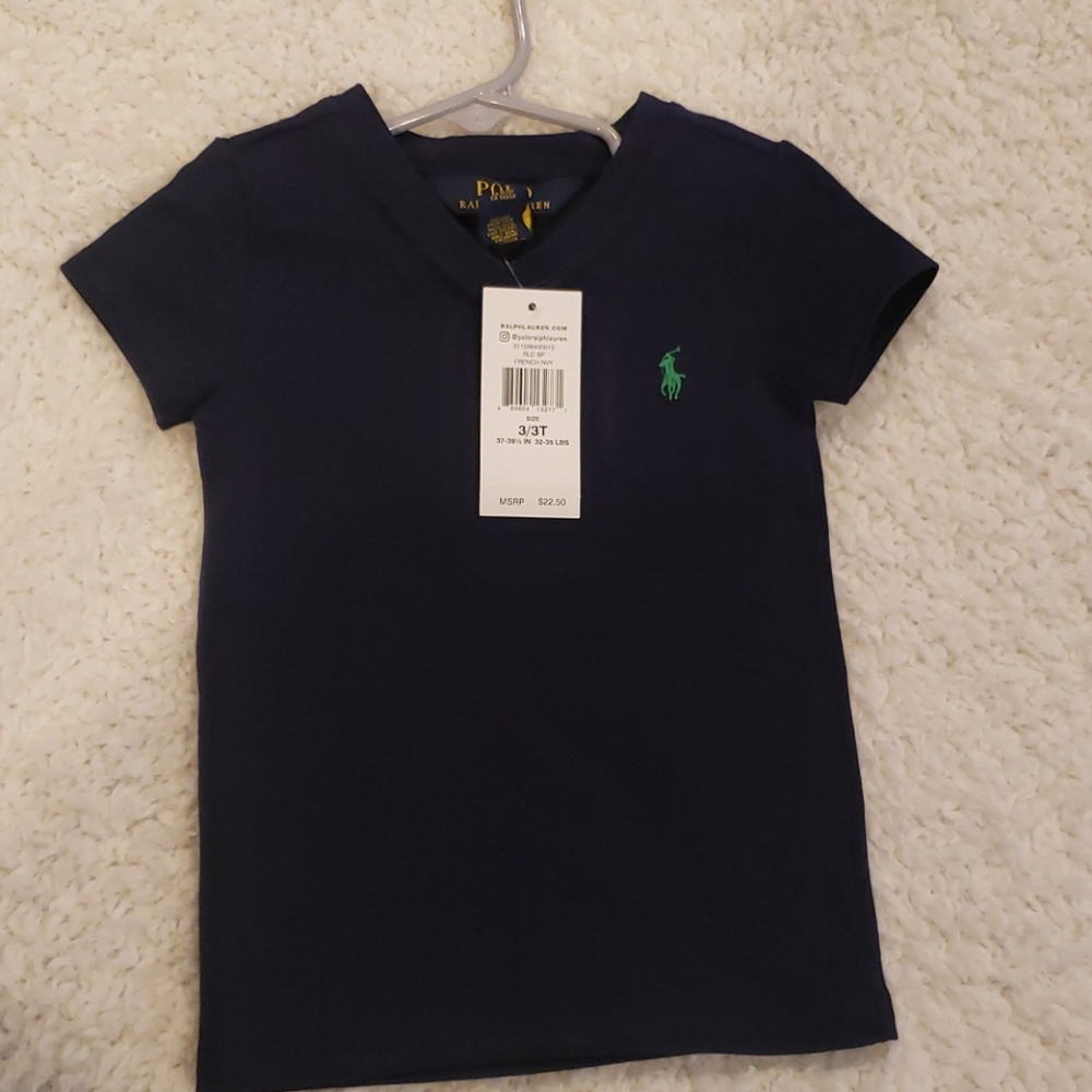 Ralph Lauren polo blue girl's shirt 3T NWT